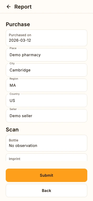 Peel app submitting a concern report and showing its confirmation